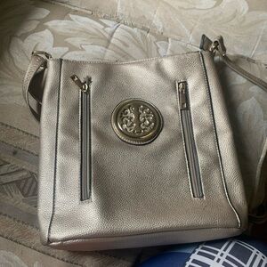 Gold Crossbody Bag with Modern Metallic Finish
